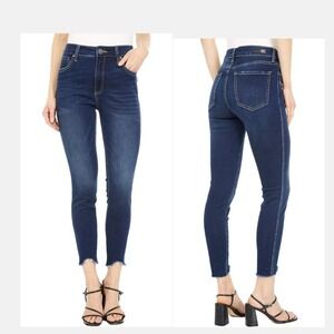 KUT From the Kloth Jeans Women 2 High Rise Connie Fab Ad Ankle Skinny Frayed Hem